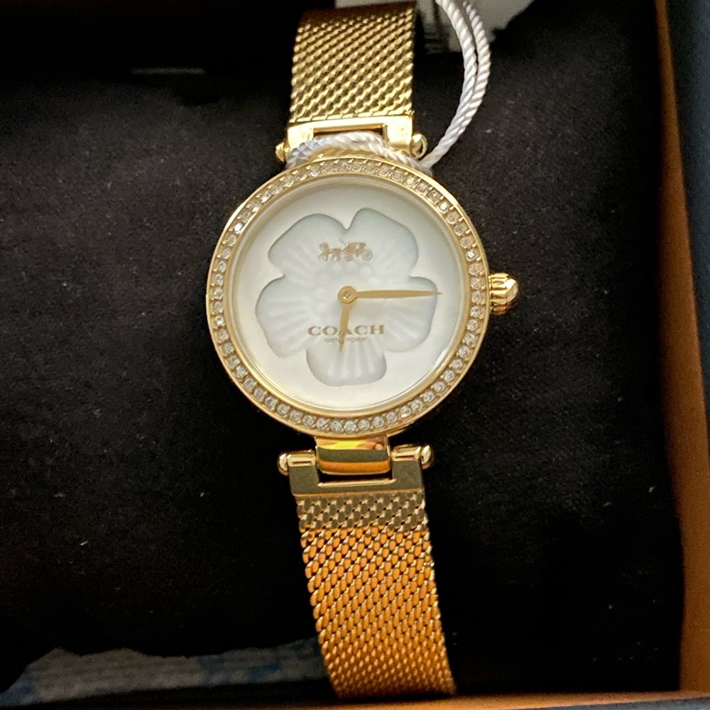 Coach gold tone stainless steel watch 26mm